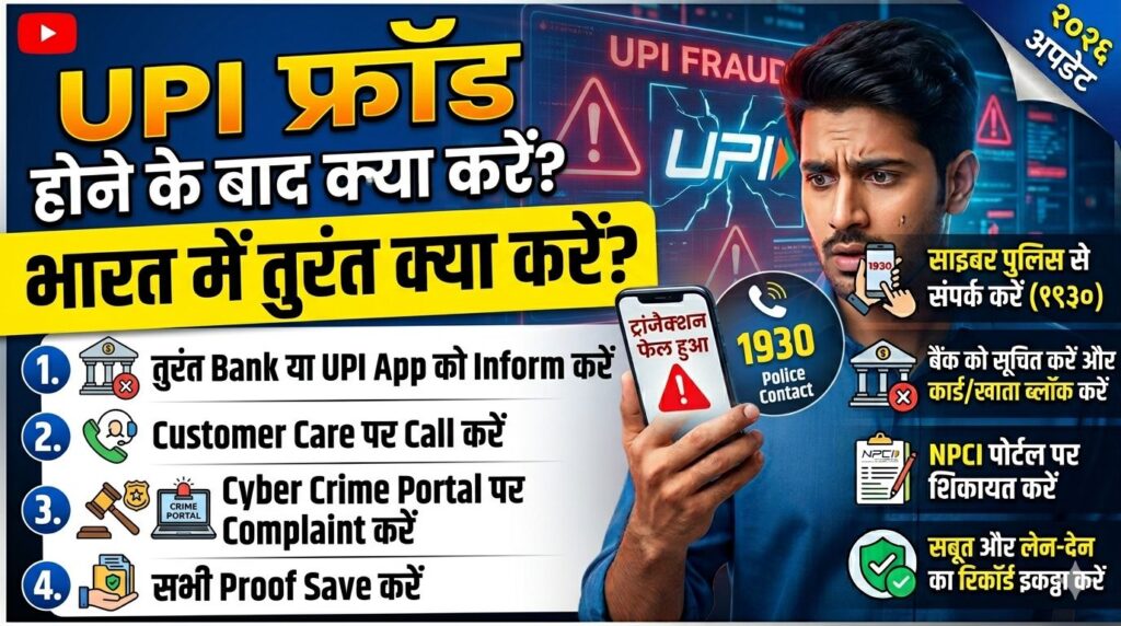 upi froud hone ke baad ye kare